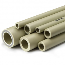 Полипропиленовая труба напорная армированная стекловолокном круглая серая для холодного водоснабжения S 2,5 (SDR 6) PP-H 63х10,5 мм ГОСТ/ТУ